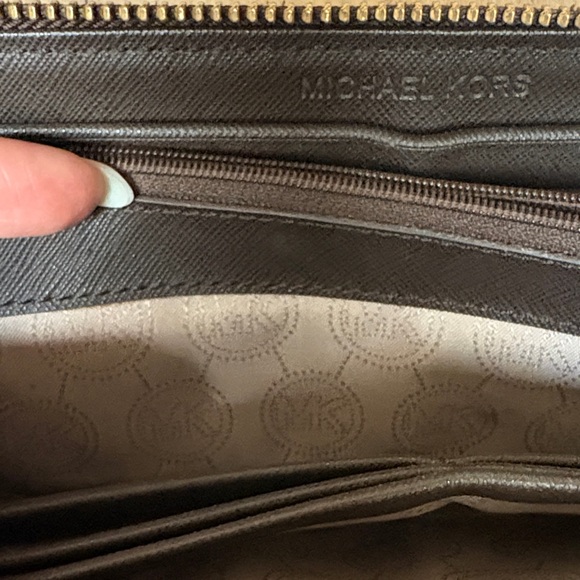 Michael Kors Dark Brown Zip Wallet - Picture 5 of 6